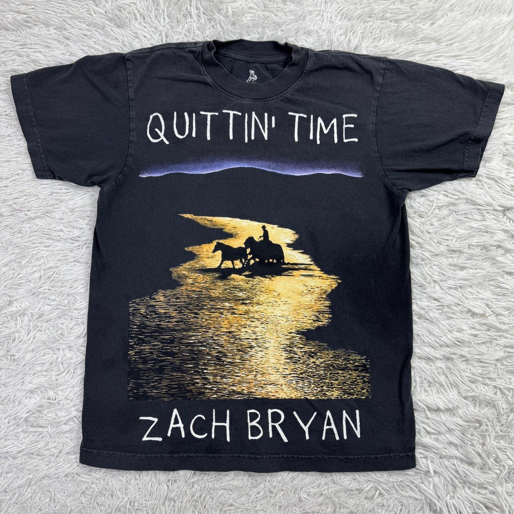 One Of These Days Shirt Mens Small Black Zach Bryan Quitting Time 24 Tour Tee S
